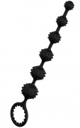 Анальная цепочка S-HANDE TOTO, силикон, чёрная, 22,6 см - интим магазин Точка G