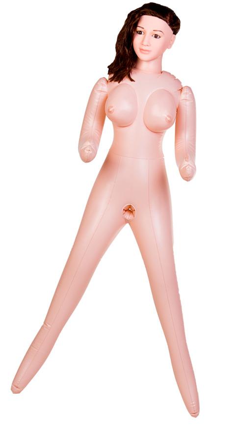 Кукла надувная Ms Melanie, реалистичная.голова, шатенка, TOYFA Dolls-X, с двумя отверстиями, Костюм учительницы 160 см