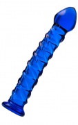 Нереалистичный фаллоимитатор Sexus Glass, Синий, 18 см - интим магазин Точка G