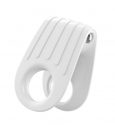 Эрекционное кольцо OVO двойное, инновационной формы с вибрацией, силиконовое, белое - интим магазин Точка G