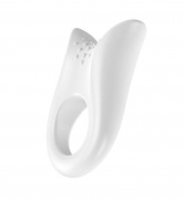 Эрекционное кольцо OVO элегантной и закругленной формы с ультрасильной  вибрацией, белое - интим магазин Точка G