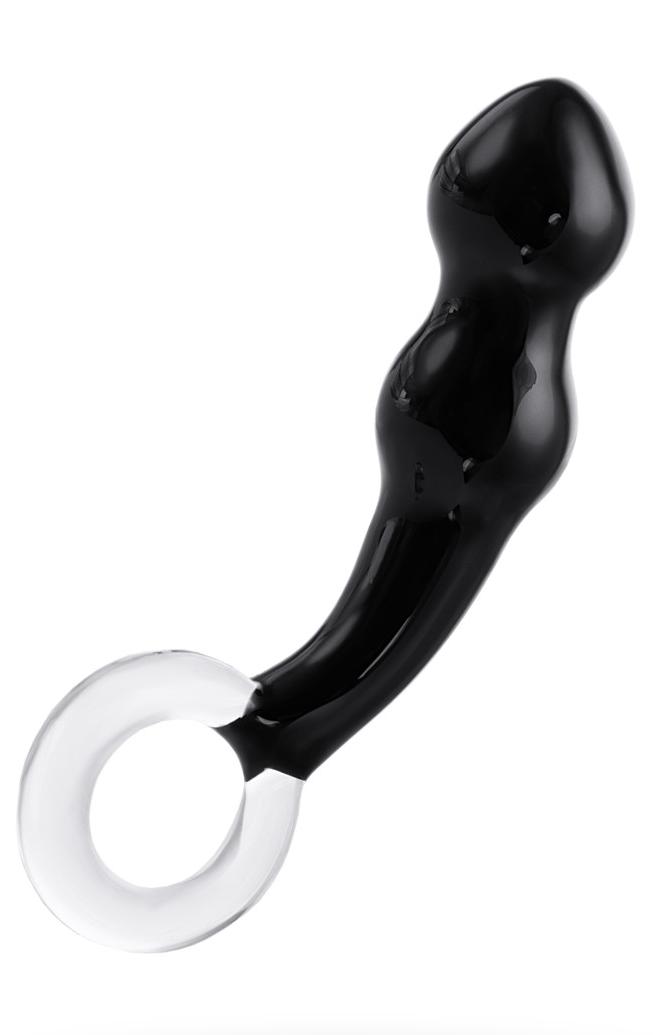 Стимулятор простаты Sexus Glass, Стекло, Чёрный, 15,5 см