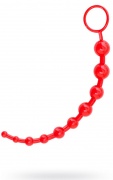 Анальные шарики цепочка TOYFA Black&Red, ПВХ, Красные, 25 см - интим магазин Точка G