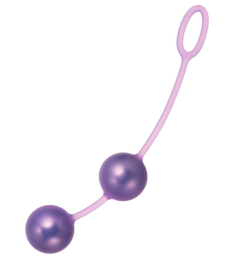 Вагинальные шарики Seven Creations, металлические в силиконе, фиолетовые, 3 см