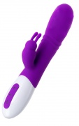 Вибратор с клиторальным стимулятором JOS TATY с пульсирующими шариками, Фиолетовый, 21,5 см - интим магазин Точка G