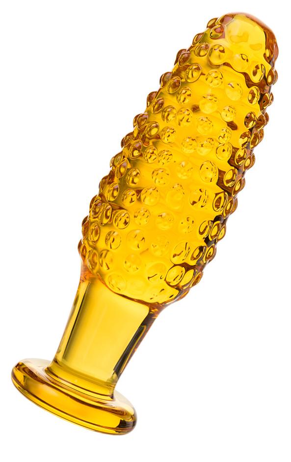 Анальная втулка Sexus Glass, Стекло, Желтый 13 см