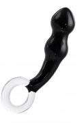 Стимулятор простаты Sexus Glass, Стекло, Чёрный, 15,5 см - интим магазин Точка G