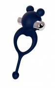 Виброкольцо с хвостиком JOS MICKEY, силикон, синий, 12,5 см - интим магазин Точка G