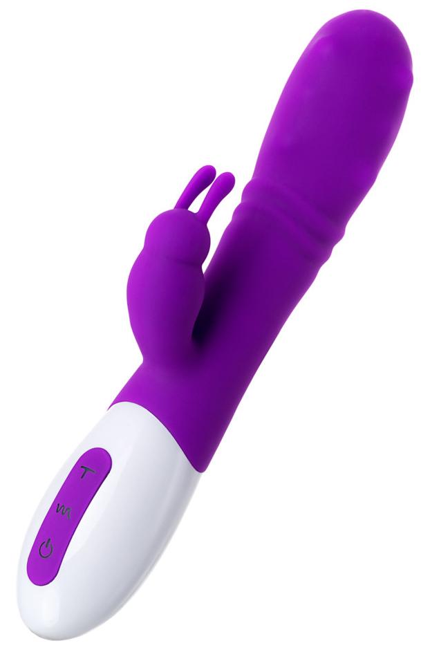 Вибратор с клиторальным стимулятором JOS TATY с пульсирующими шариками, Фиолетовый, 21,5 см