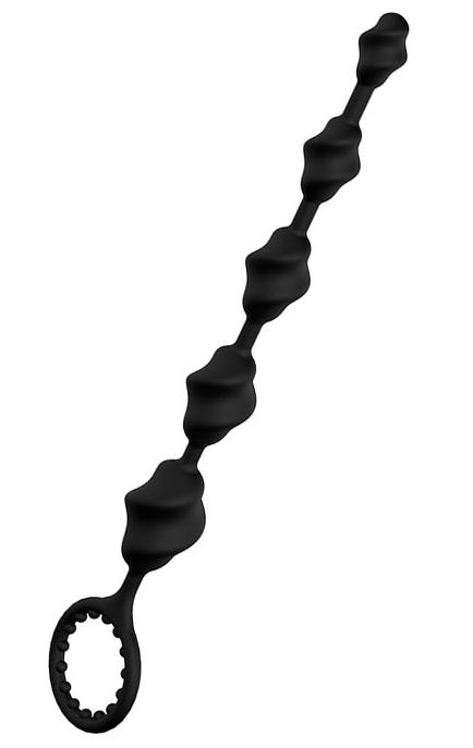 Анальная цепочка S-HANDE LALA, силикон, чёрная, 23,1 см