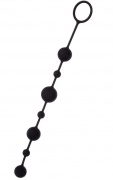 Анальная цепочка Toyfa A-toys с шариками, силикон, черный, 35,9 см - интим магазин Точка G
