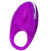 Виброкольцо с ресничками перезаряжаемое JOS RICO, Силикон, Фиолетовый, 9 см - интим магазин Точка G