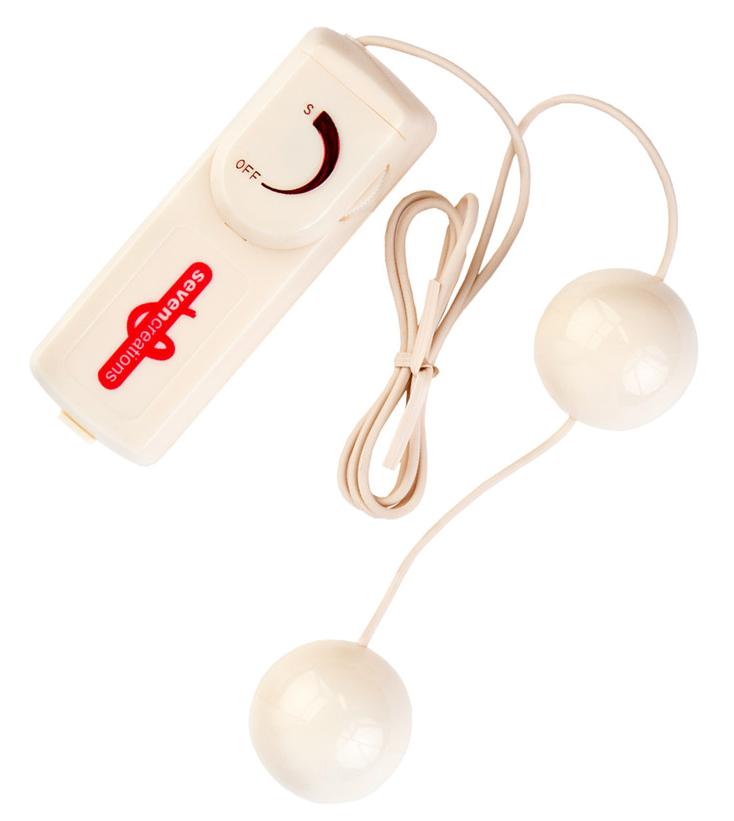 Вагинальные шарики Dream Toys с вибрацией, белые, 3,5 см