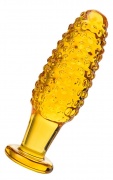 Анальная втулка Sexus Glass, Стекло, Желтый 13 см - интим магазин Точка G