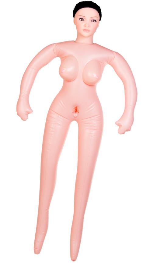 Кукла надувная Nurse Emilia реалистичная голова,брюнетка, TOYFA Dolls- с двумя отверстиями, костюм медсестры 160 см