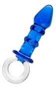 Анальная втулка Sexus Glass, Стекло, Синий, 16 см - интим магазин Точка G