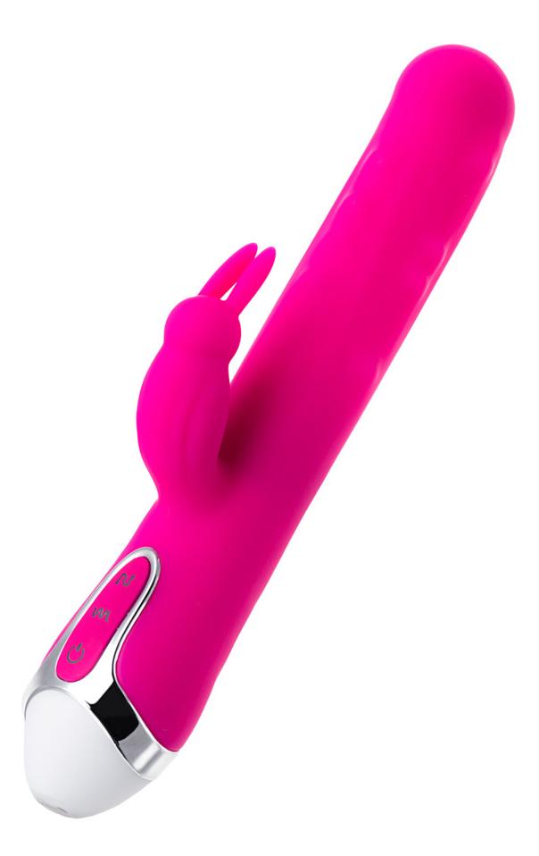 Вибратор с клиторальным стимулятором JOS BALLE с движущимися шариками Розовый 23см