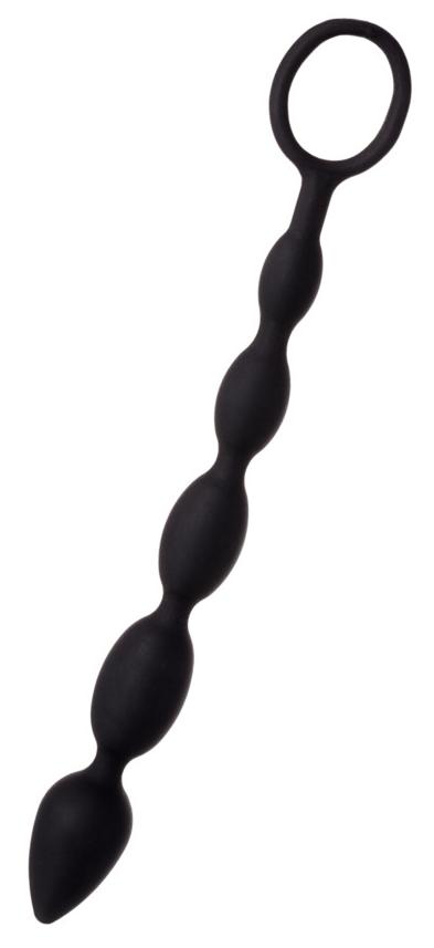Анальная цепочка Toyfa A-toys М, силикон, черный, 27,6 см
