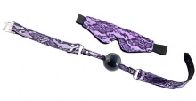 Кружевной набор TOYFA Marcus фиолетовый: маска и кляп - интим магазин Точка G