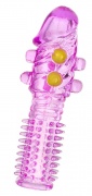 Насадка с шариками TOYFA, фиолетовый, 14 см - интим магазин Точка G