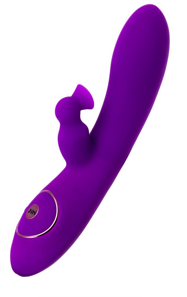 Вибратор с клиторальным стимулятором JOS JUM Фиолетовый 21см