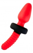 Анальная вибровтулка TOYFA Black&Red для фистинга, силиконовая, красная, 10 см, диаметр 5 см - интим магазин Точка G