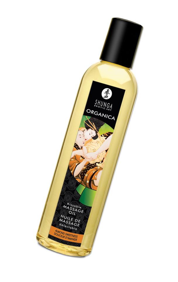 Возбуждающее массажное масло Shunga Organica с ароматом миндаля, 250 мл