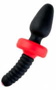 Анальная вибровтулка TOYFA Black&Red для фистинга, силиконовая, черная, 10 см, диаметр 5 см - интим магазин Точка G