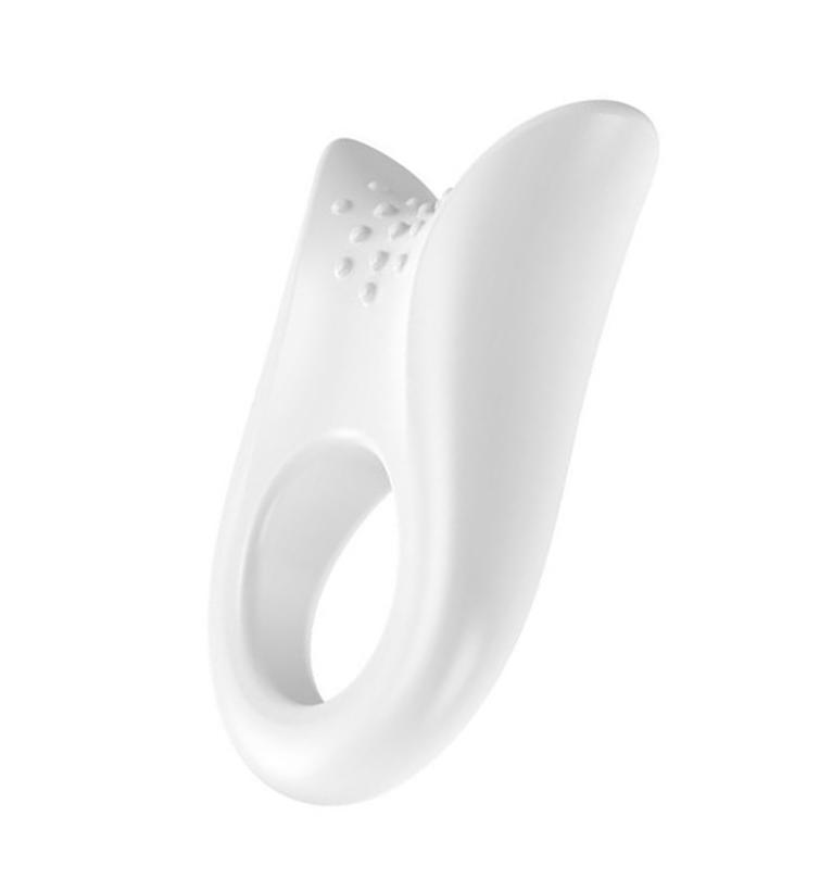 Эрекционное кольцо OVO элегантной и закругленной формы с ультрасильной  вибрацией, белое